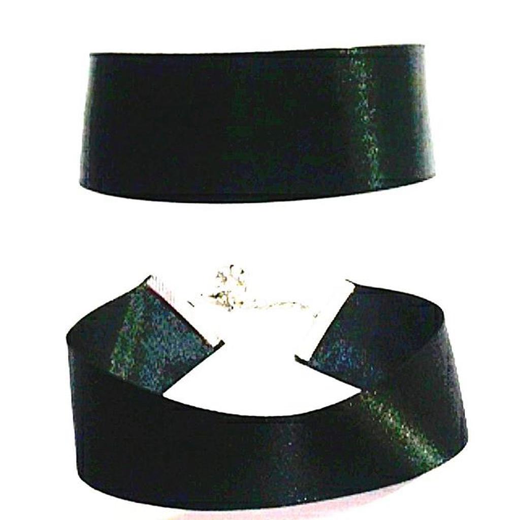 Black Megabold Satin Choker Plain Necklace | Kalung Handmade