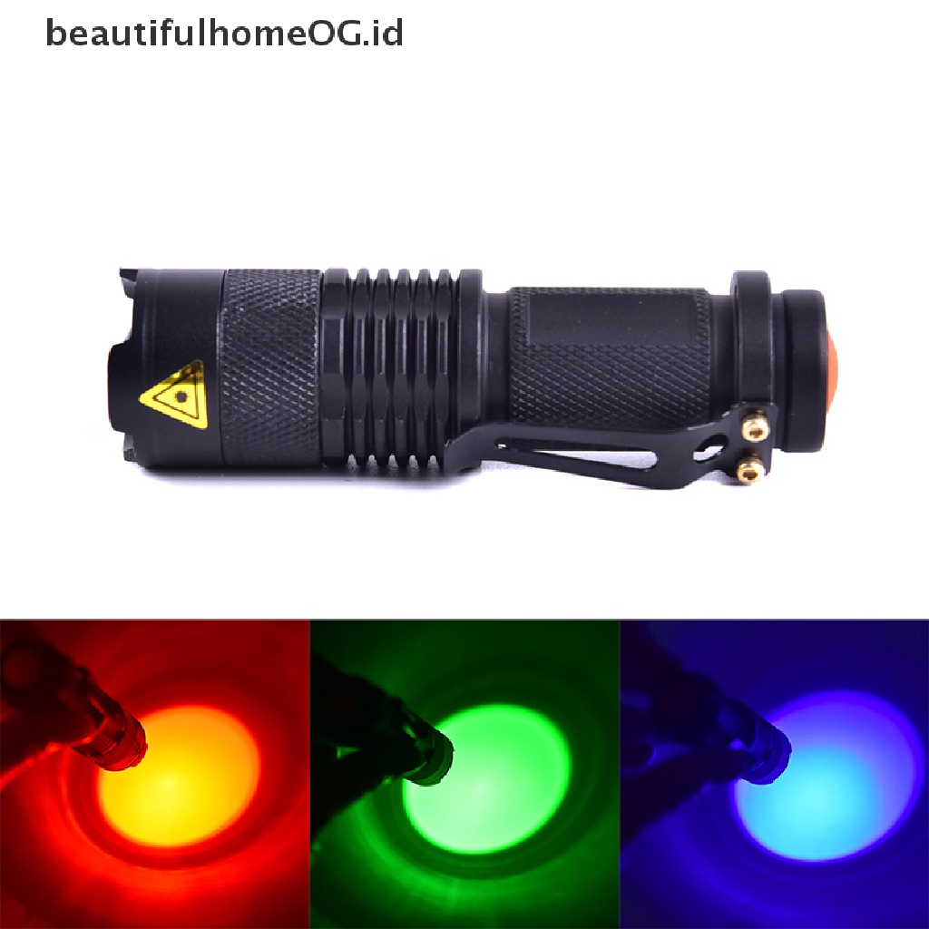 Lampu Senter LED Night Vision Warna Merah Hijau Biru Untuk Camping Hunting