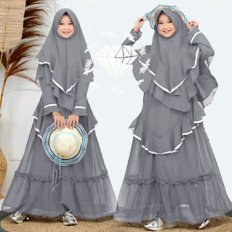 GAMIS ANAK PEREMPUAN TREND TERBARU 2021 PESTA MODIS LEBARAN SYARI DUVENCI KID USIA 9 10 11 12 TAHUN