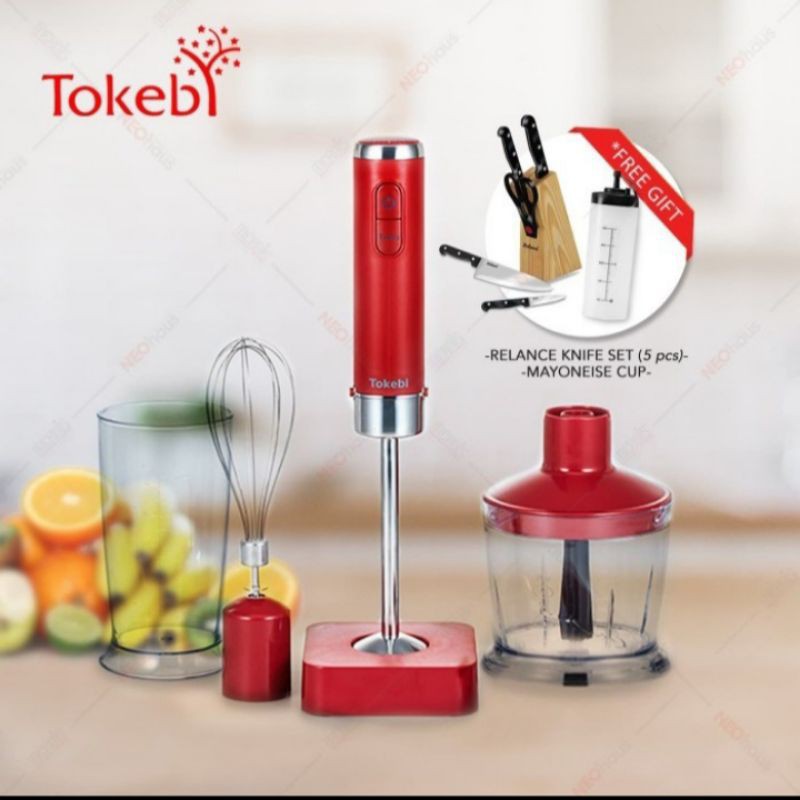 Ongkir Rp.0 Tokebi Air slim hand blender terbaru free pisau set Dan cup mayonaise ori as seen on TV
