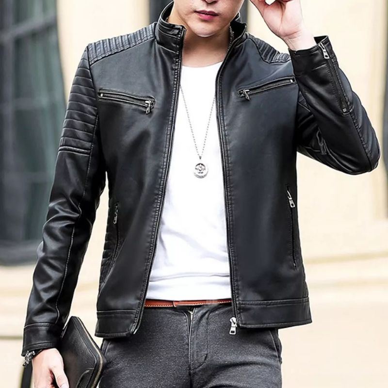 JAKET KULIT ASLI DOMBA GARUT | JAKET KULIT PRIA | JAKET KULIT COWOK 100% ORIGINAL WARNA HITAM