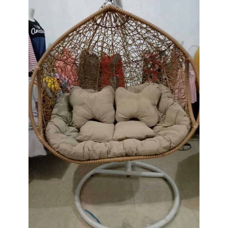 AYUNAN GANTUNG ROTAN JUMBO KAPASITAS 3 ORANG/ AYUNAN ROTAN SUPER JUMBO