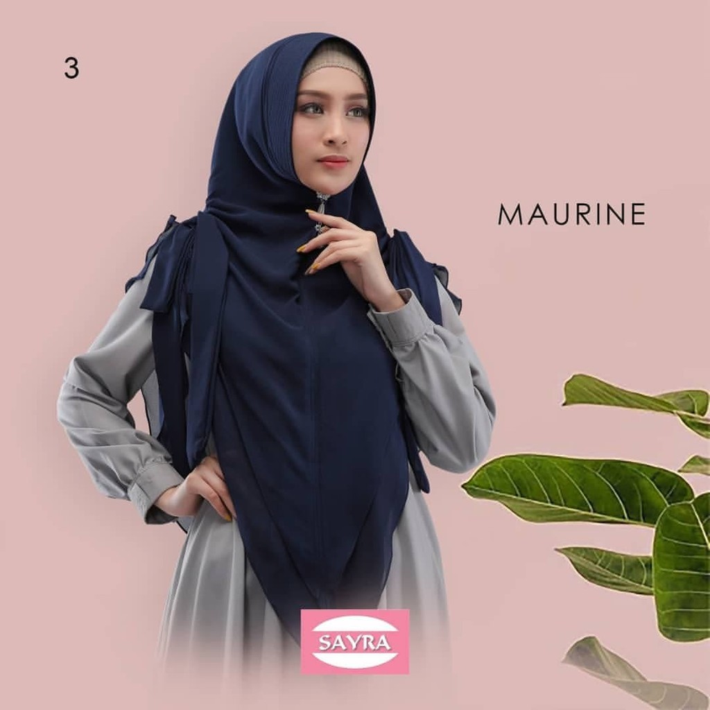 Jilbab Hijab Instan Khimar Maurine Syari Pinguin 2 Layer Jumbo Murah