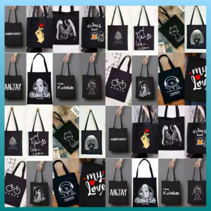 Tote Bag Kpop Pakai Perekat custom Motif