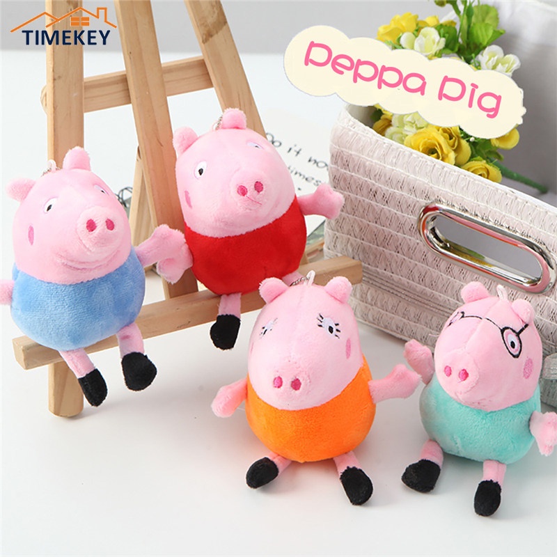 TK 10cm Cute Peppa Pig Keychain Lovely Bag Backpack Pendant Keyrings Decoration Key Rings Gifts