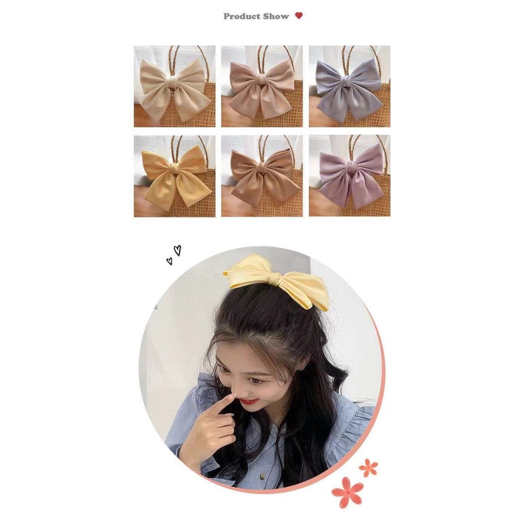 Jepit Rambut Kupu Kupu Pita Besar Bahan Satin Korean Style