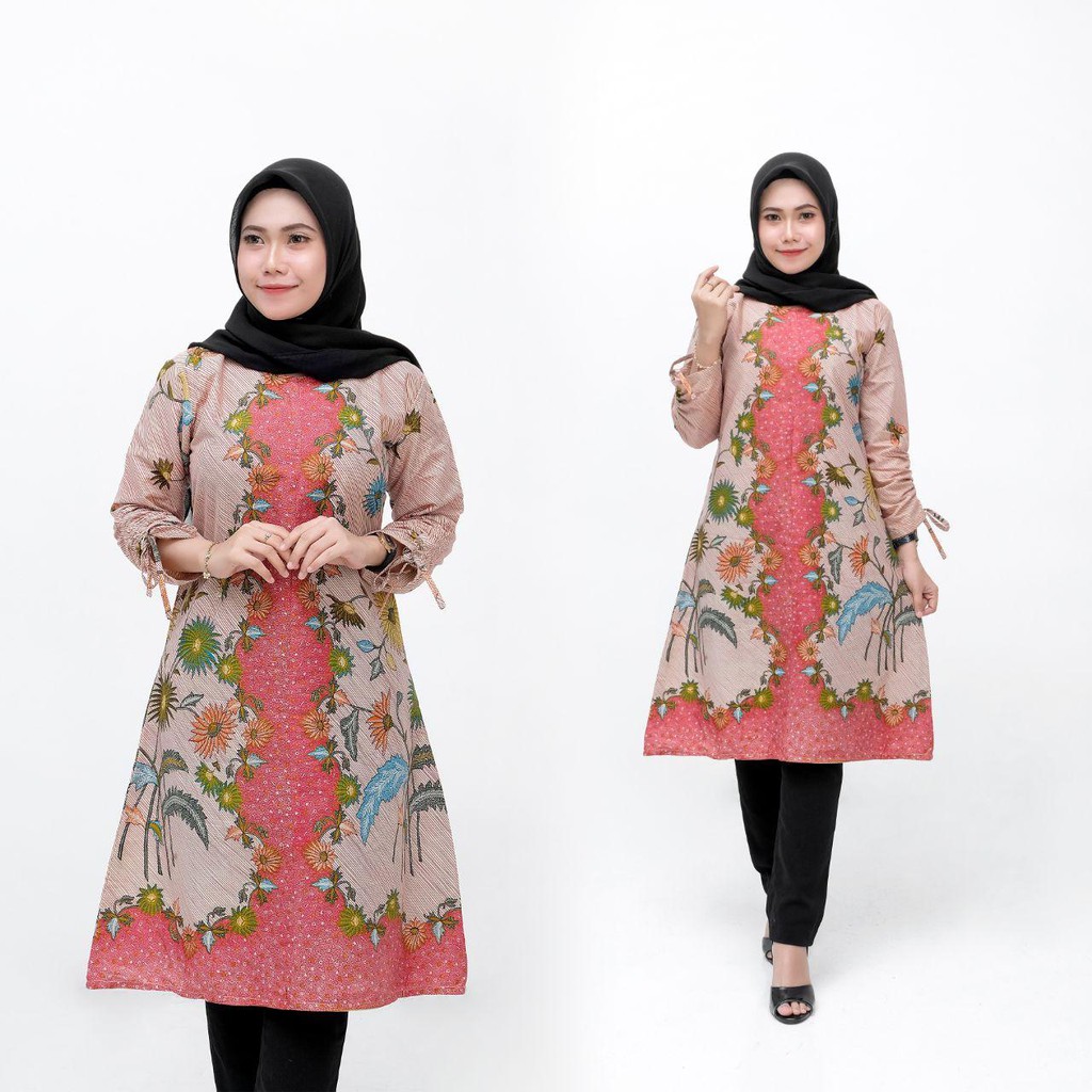  BATIK  TUNIK  MOTIF TERBARU PEKALONGAN ORIGINAL ZIPPER  M L 