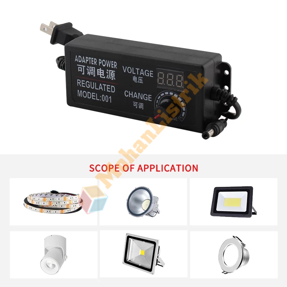 Adjustable Adaptor 3V 24V DC 2A Switching Power Supply Display Led