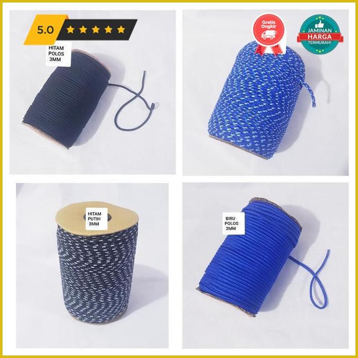 

Kerajinan Tangan Tali Prusik/ Gelang 3Mm Roll Besar Isi +-100Meter Promo