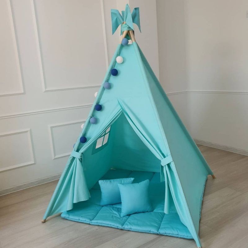 teepee tent tenda indian aquamarine