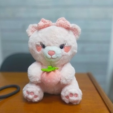 Boneka Bear Strawberry Size 12&quot;/30cm/boneka bear/boneka lucu/boneka teddy/