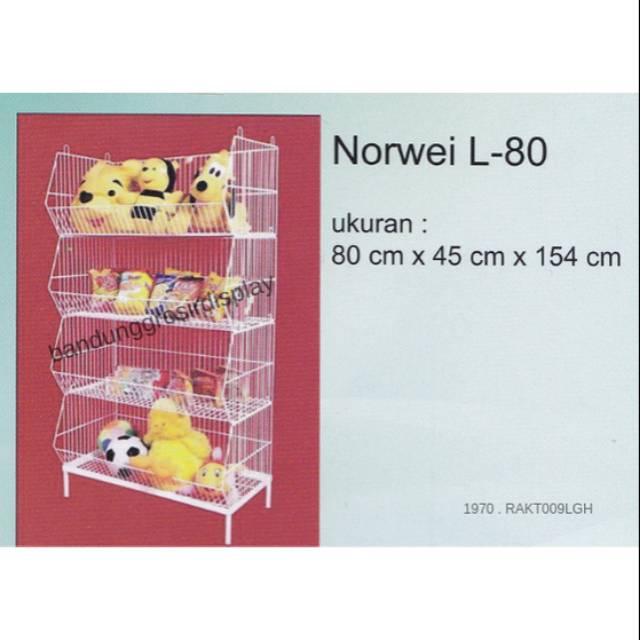 Rak Chiky Norwei L-80 Rak Chiki Keranjang Supermarket Rak Serbaguna Display Toko - BH