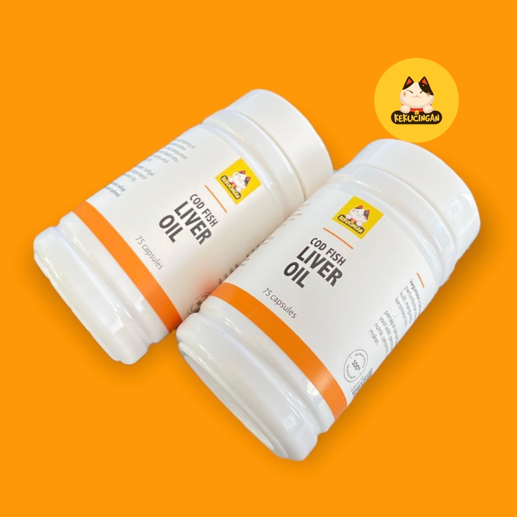 Minyak Ikan COD Fish Liver Oil Vitamin Bulu Kucing Anjing Kekucingan 75 Kapsul