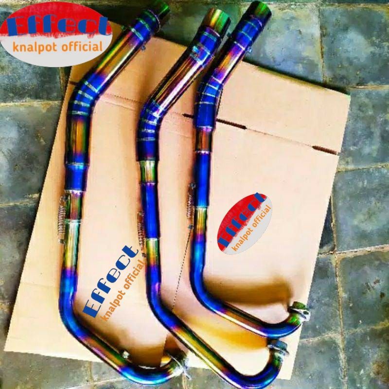 Pipa leher knalpot sonic 150r bluemoon racing inlet 50mm stainless