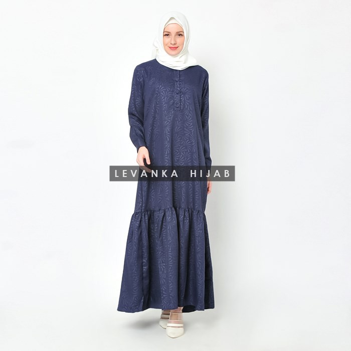 Gamis Ruffle / Gamis Rempel bahan Moscrepe Emboss