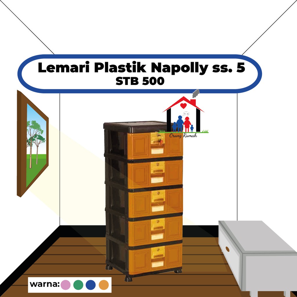 Lemari laci plastik Napolly STB 500 susun 5