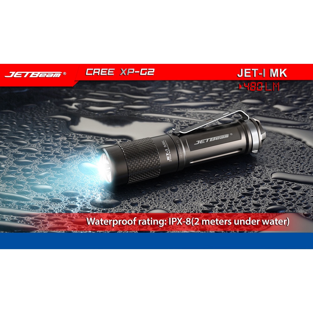 JETBeam Jet-1 MK Tiny Flashlight Senter LED CREE XP-G2 480 Lumens - Black