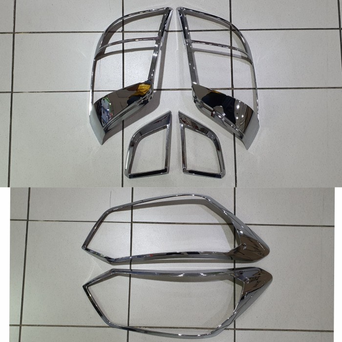 Paket garnish lampu depan belakang chrome New Agya 2017 2018 2019 2020