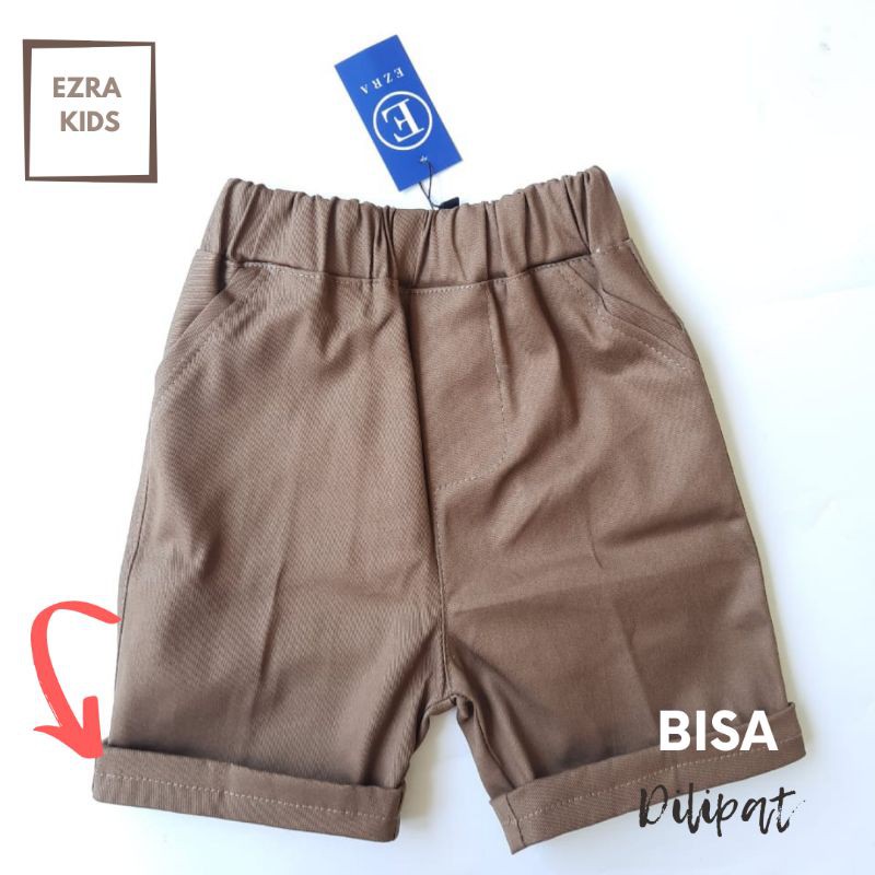 Ezra Kids Celana Pendek Anak Laki Laki dan Perempuan Chinos Stretch 1- 9 tahun