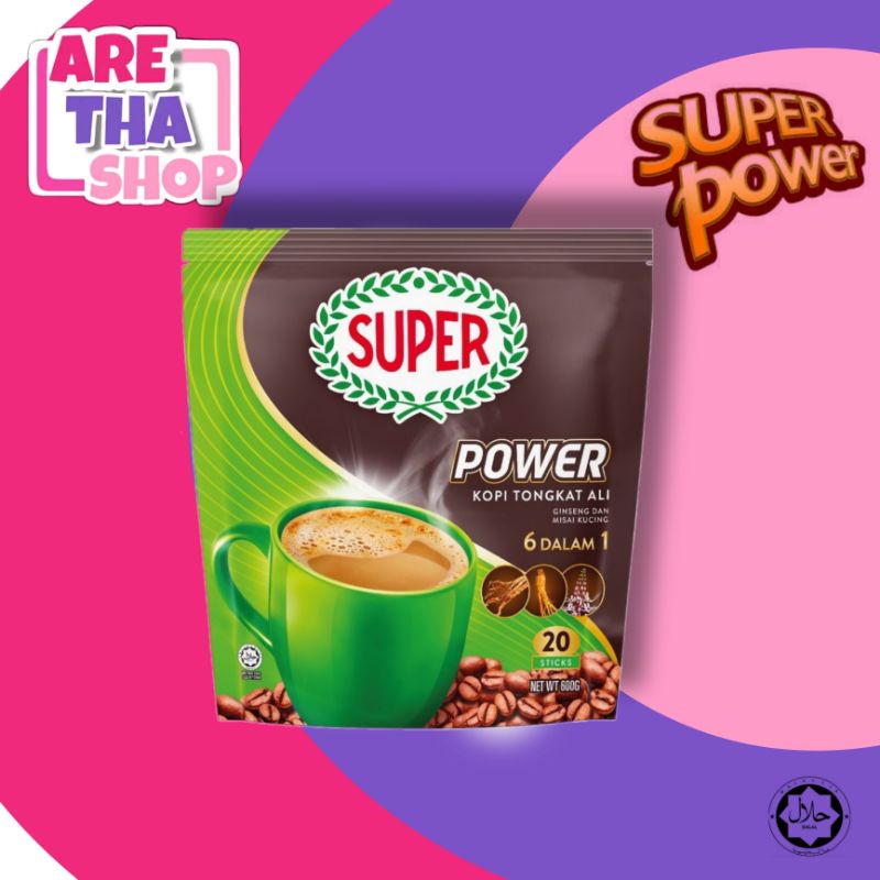 

kopi murah Super power malaysia 6 in 1 isi 20 stick x 30 g(kemasan 2021)