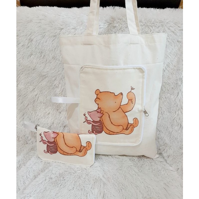 Tas Lipat Foldable Bag Tas Lipat Belanja Custom Blacu Souvenir Ulangtahun Nikah