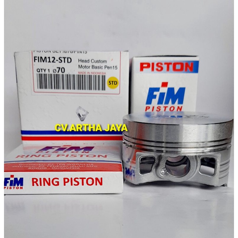 PISTON KIT FIM FIM12 CUSTOM DOME MENTAH ( 70 / 71 / 72 ) ( PEN 15 / PIN 15 ) TIGER / MEGAPRO / CBR L