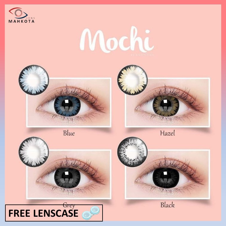 SOFTLENS X2 MOCHI MINUS (-3.25 s/d -6.00) BIG EYES 16MM By EXOTICON / GREY HAZEL BLUE BLACK / Softlen Soflens Soflen