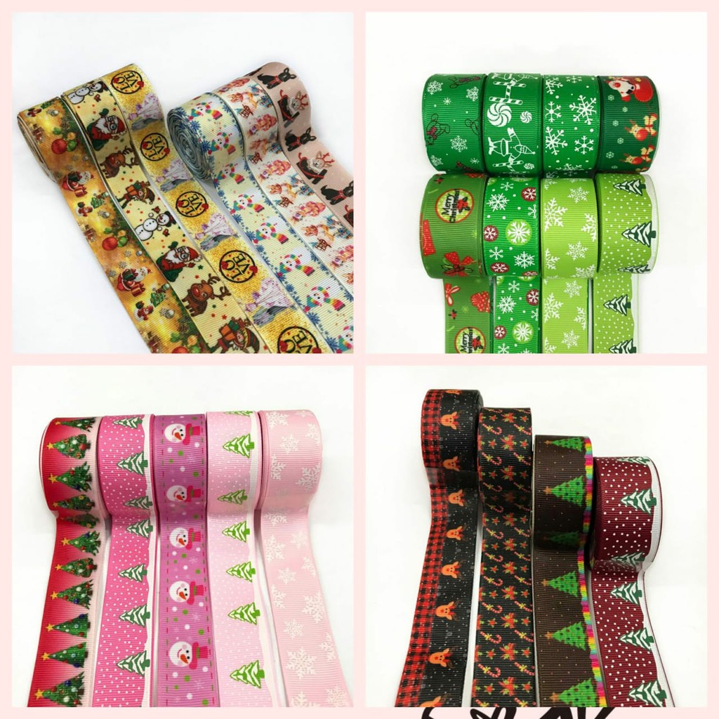 PITA KADO | PITA HAMPERS | PITA GROSGRAIN MOTIF NATAL 2,5 CM