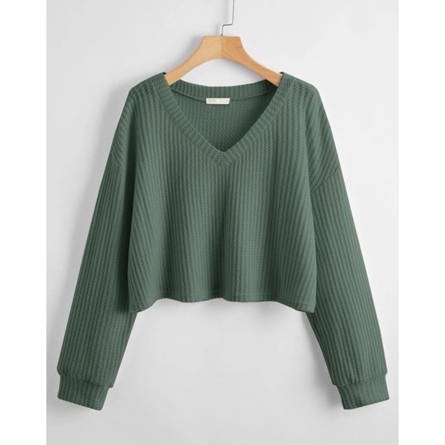 BLOUSE CROP - BLOUSE KOREA - BRUGMANSIA BLOUSE