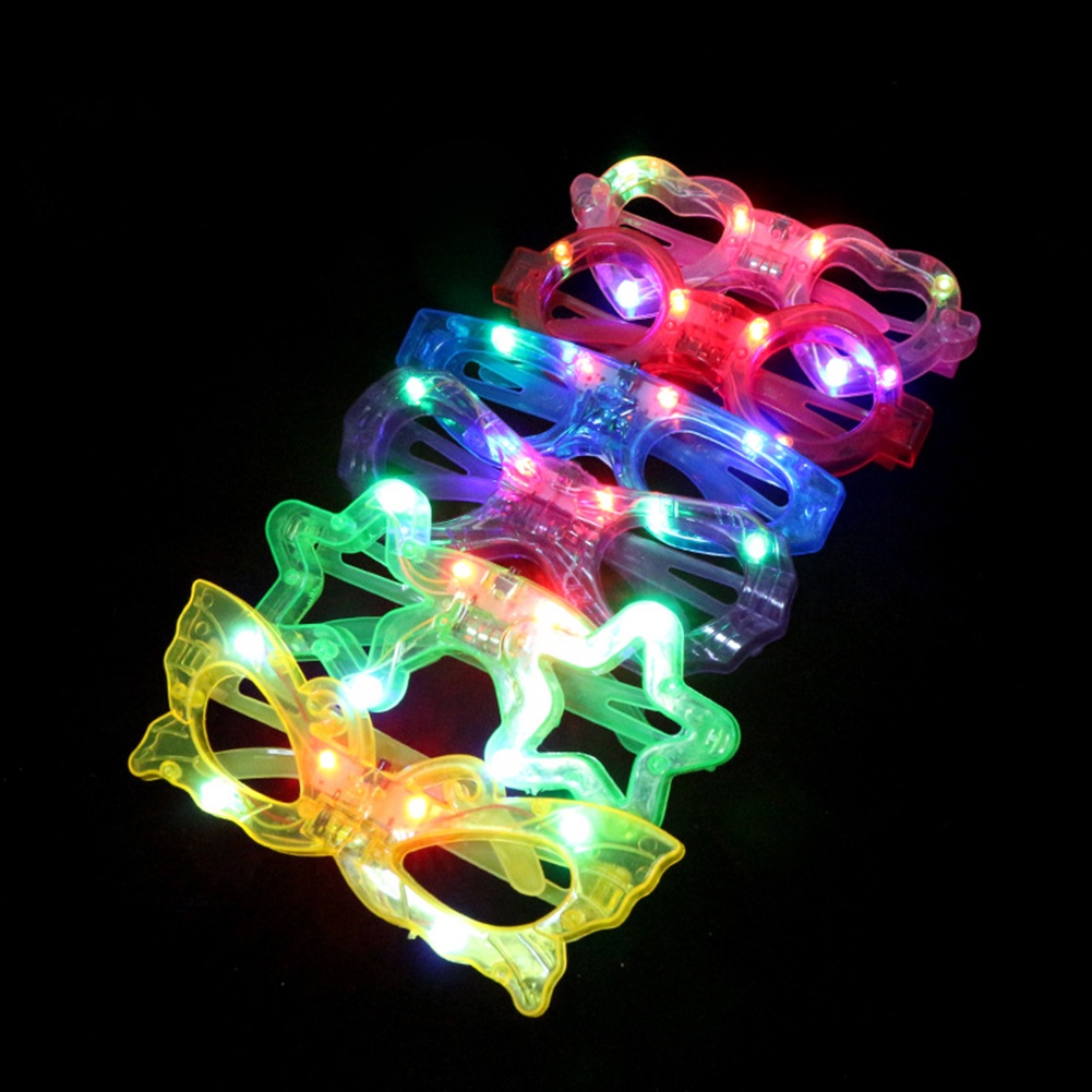 Kacamata Glitter LED Glow in the Dark Untuk Pesta