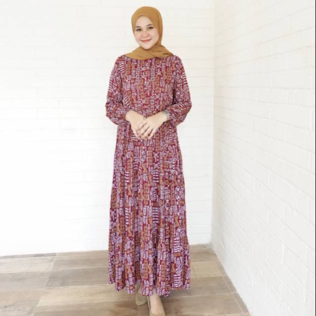 TERMURAH! HOMEY DRESS MOTIF ETNIK-GAMIS REALIFE BAHN KATUN RAYON BERKUALITAS-GAMIS CANTIK-BESTSELLER