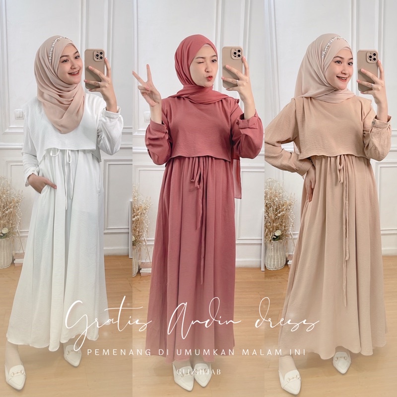 New Arrival Glizhhijab - Andin X Ria Ricis Fashion Muslim Terbaru Gamis Busui / Non Busui Maxi Dress