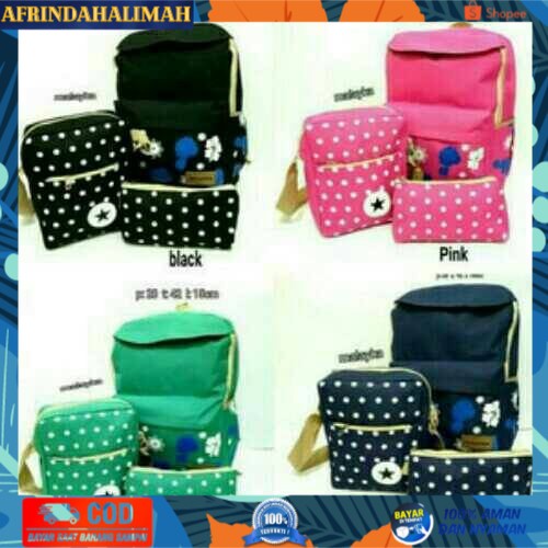 

TERBARU, TERMURAH- tas wanita/tas sekolah/ransel set 3 suplieur tas sepatu wanita murah
