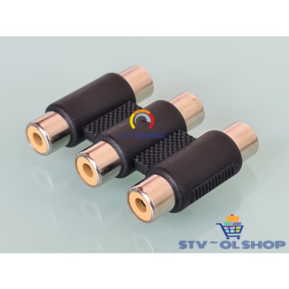 Triple Cover RCA / Soket Sambungan RCA 3 Cabang / Sambungan Triple RCA