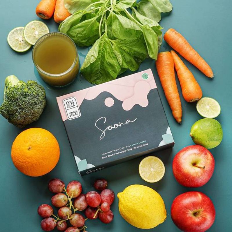 

Soona High Fiber Detox Rasa Sayuran & Buah
