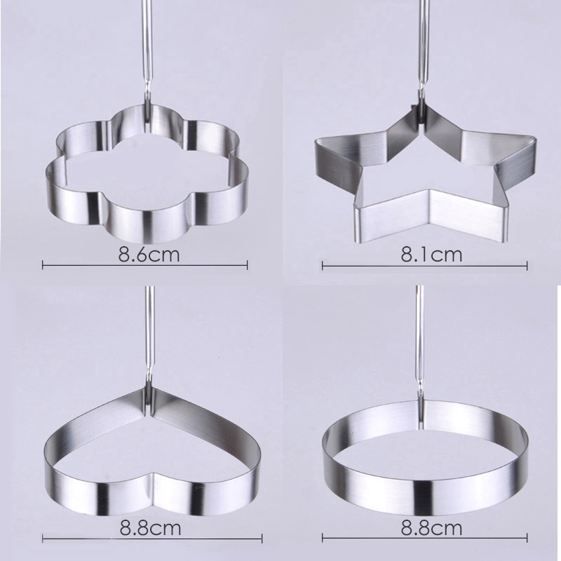 Hati Bulat Bunga Bentuk Pentagram Stainless Steel Cetakan DIY Dapur Gadget Penggorengan Telur Pancake Panggang Omelet Cetakan