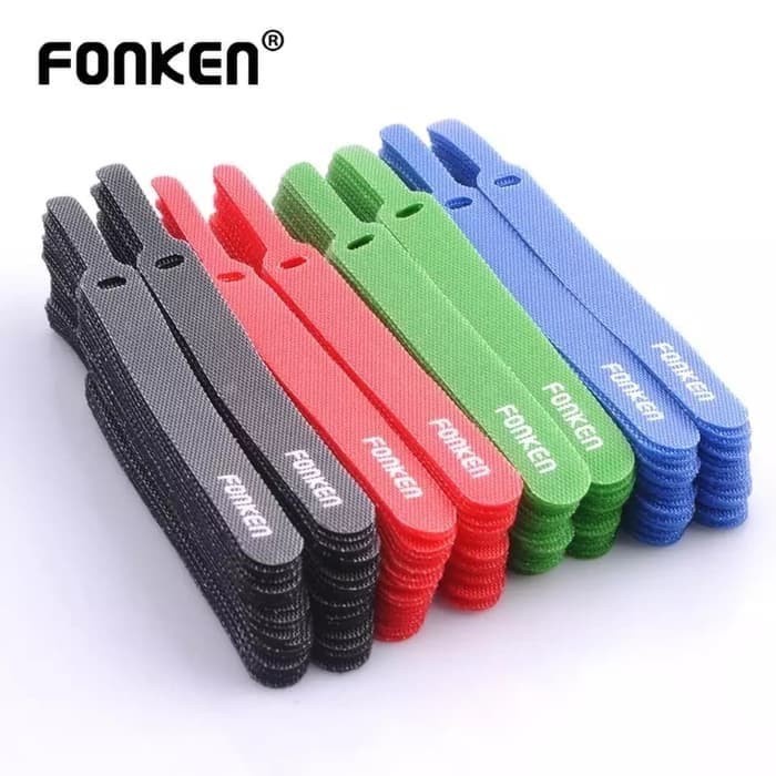

perekat-pengikat- fonken velcro strap binder cable 13cm pengikat kabel/penjepit kabel - hijau