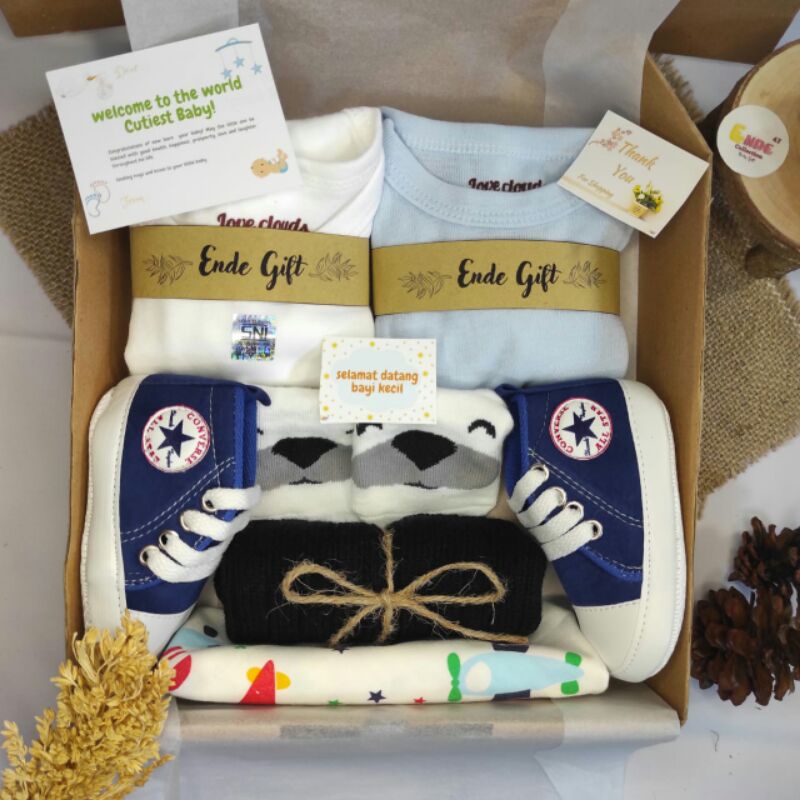 Gift Box Baby / Kado New Born / Kado Bayi/ Baju Bayi / Paket Hadiah Bayi / Hampers Baby Girl / Hampers Baby Boy (BISA COD)-Blue C