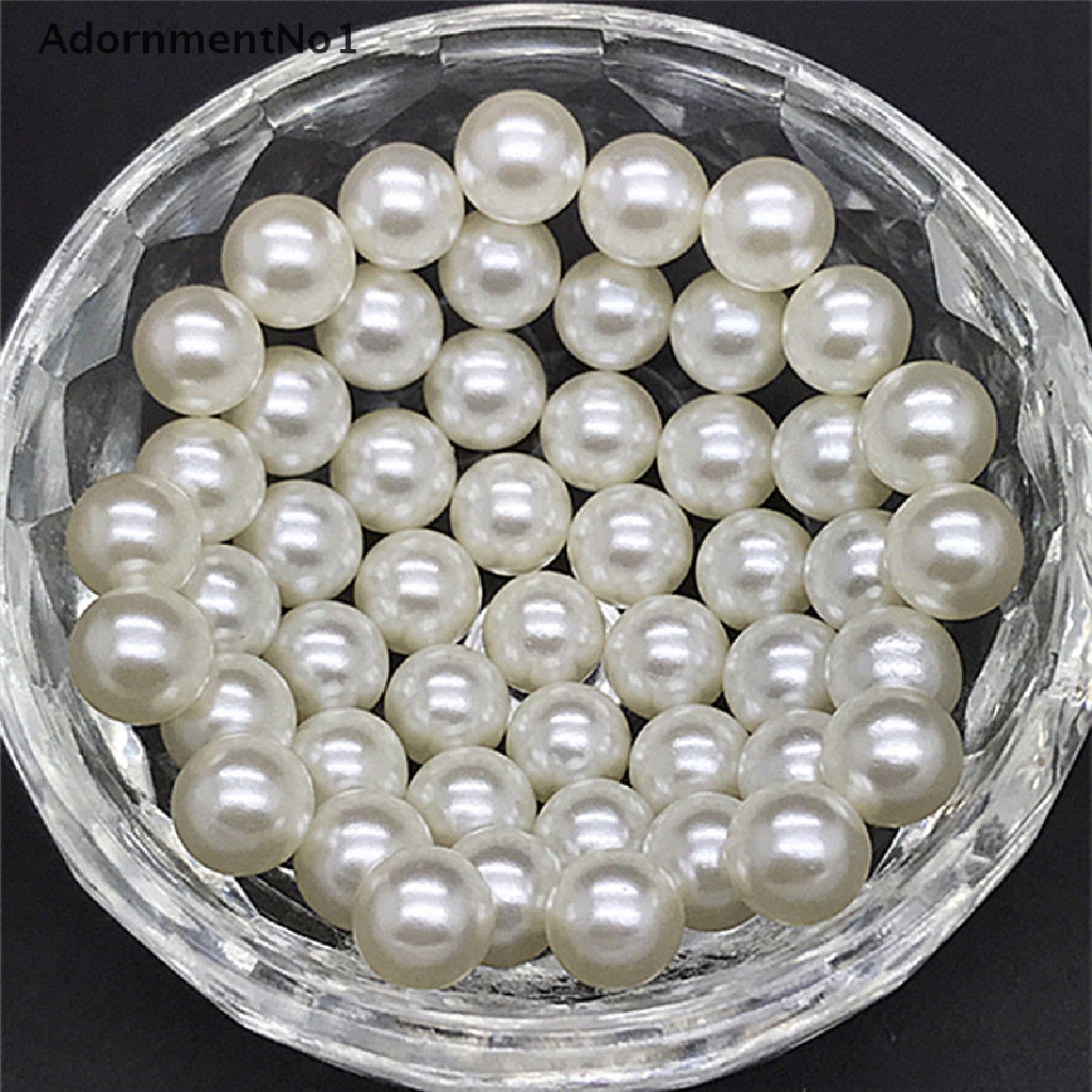 (AdornmentNo1) Manik-manik Mutiara Akrilik Bulat Ukuran 4 / 6 / 8 / 8 mm Untuk Membuat Perhiasan DIY