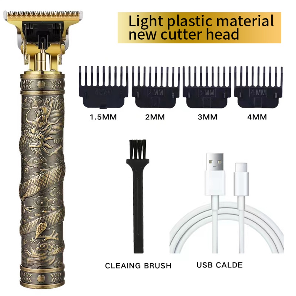 Alat Cukur Elektrik Hair Clipper Trimmer Model Dragon Vintage T9-E