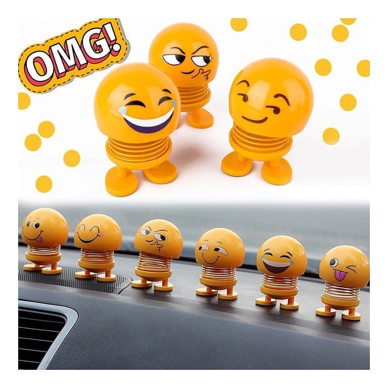 Grosir - B516 Boneka Emoticon (BOLA LAMPU JUAL PISAH) / Emoji Goyang / Emoji doll LED Shaking Head