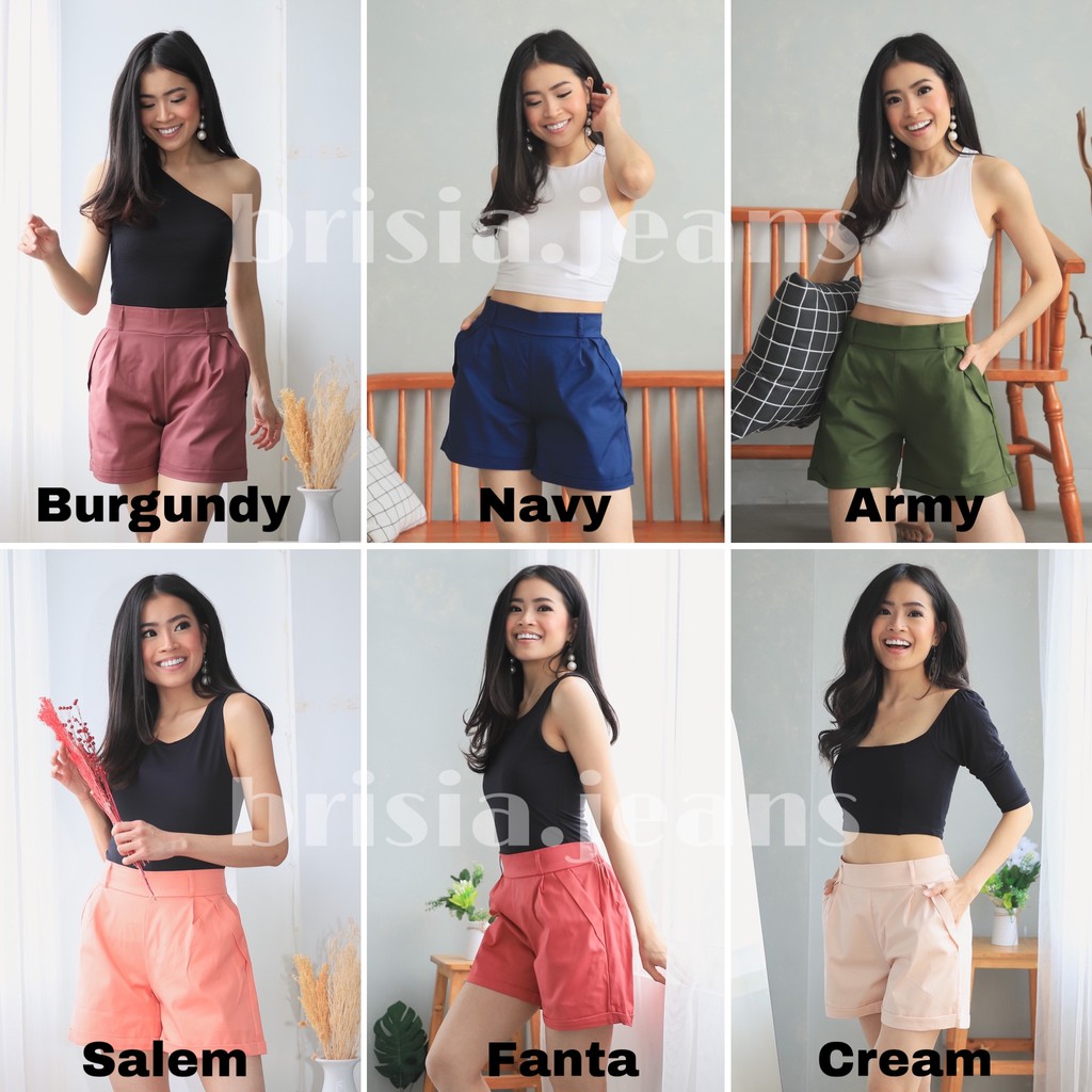 6 WARNA - JISOO Hotpants (Highwaist)