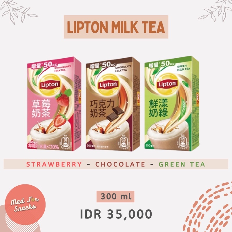 Lipton Milk Tea (Strawberry/ Chocolate/ Green Tea)