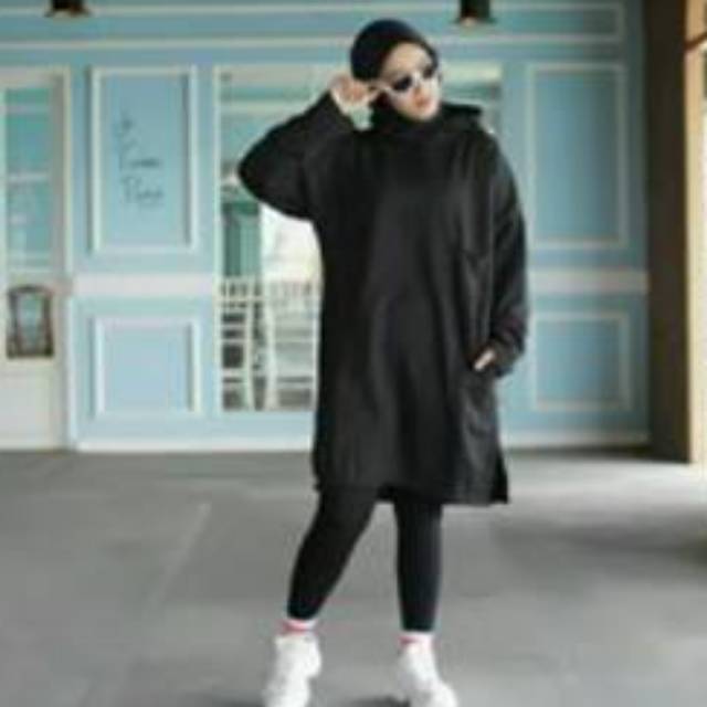 Sweater hijab kia long dress wanita termurah
