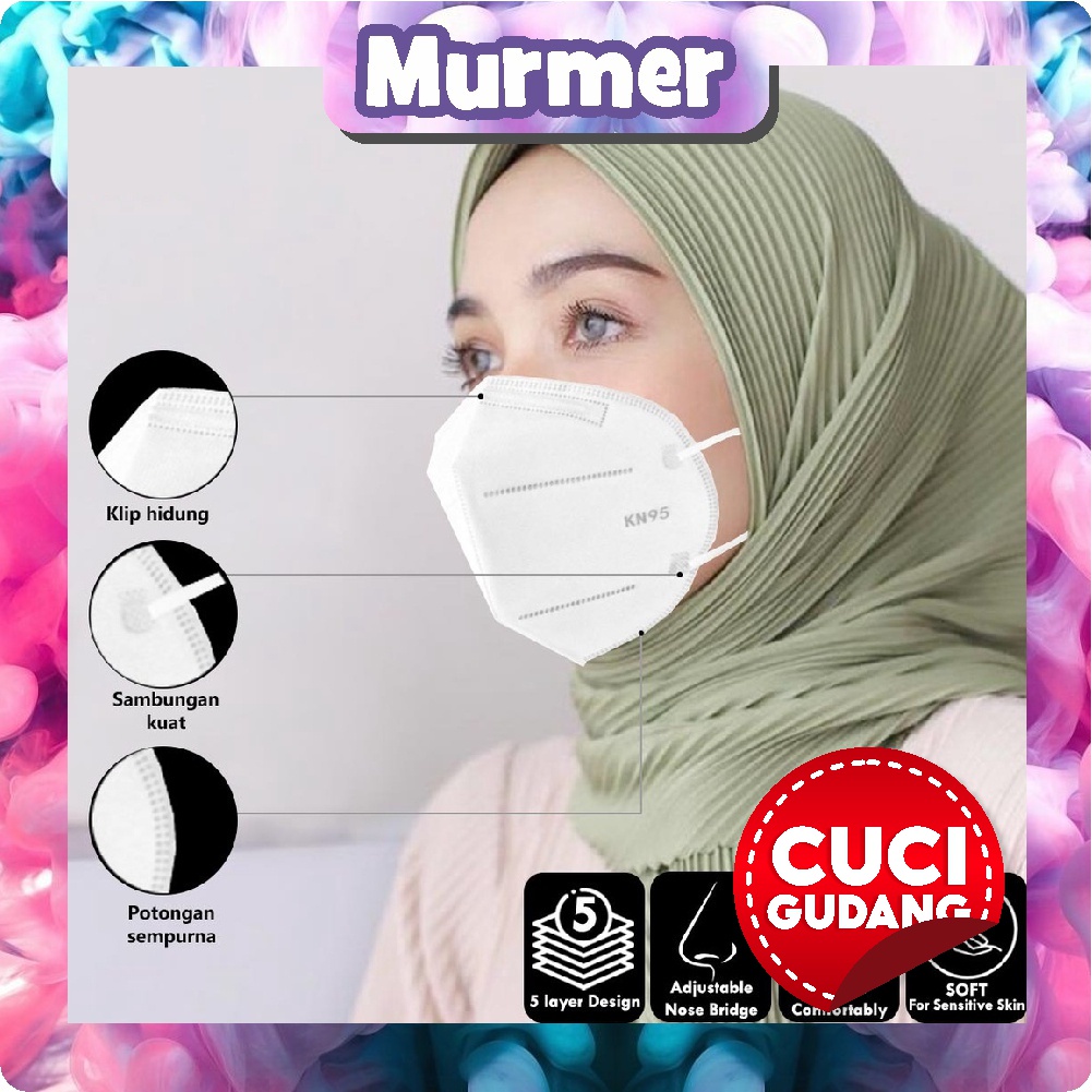 MurmerOfficial R483 Masker KN95 Surgical Mask MASKER ANTI VIRUS 5 LAYER