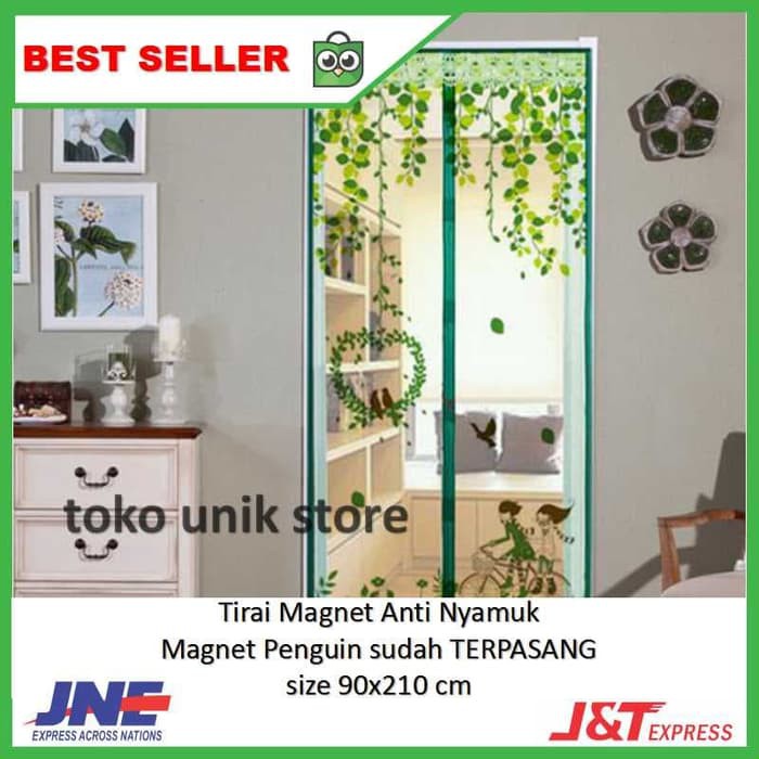 TIRAI PINTU MAGNET LOVEBIRD ANTI NYAMUK KELAMBU KARAKTER PENGUIN