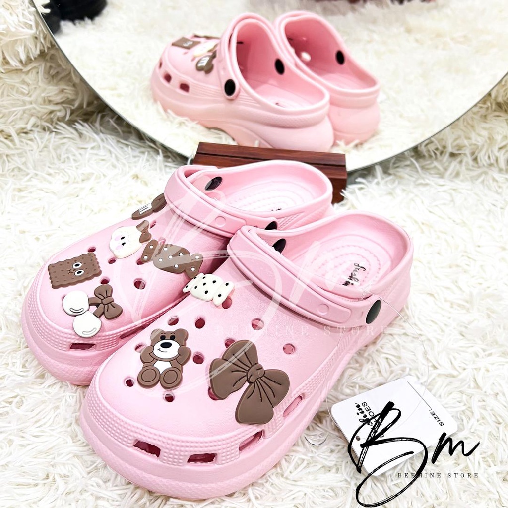 Sandal Baim / Sandal Jelly Fuji / Sandal wanita classic Bae Clog platform Jibbitz / Sandal Fashion Wanita Mode Bae Clog 8861-1/8866-2