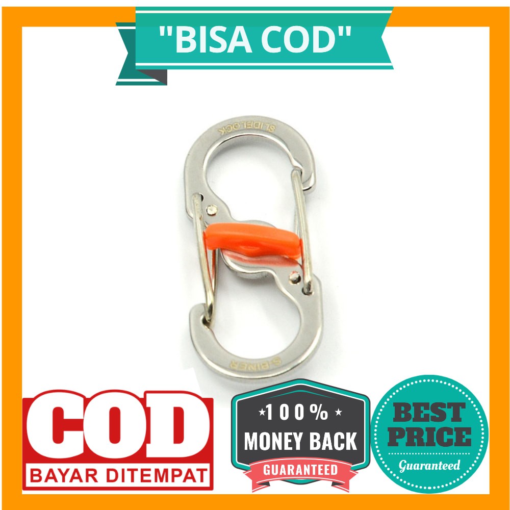 Metal S-Biner Carabiner Metal Spring Hook - S1217 - Silver