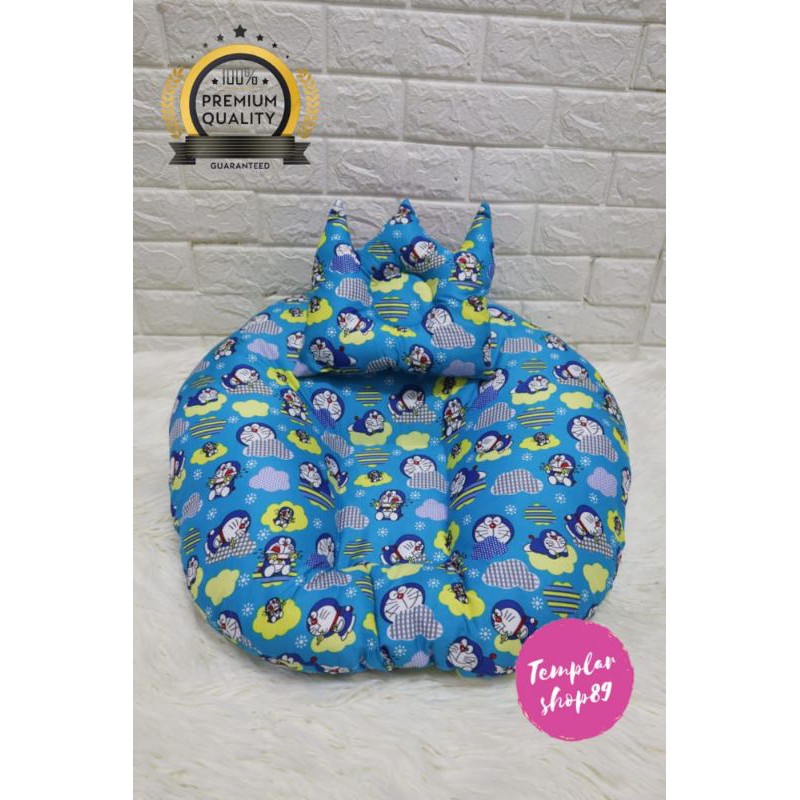 sofa bayi / baby launger / free tas mika dan bantal bayi motip emon awan