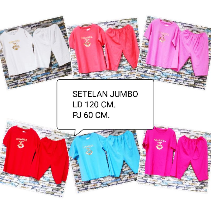 setelan JUMBO bahan spandek/setelan kaos wanita lengan pendek/baju tidur wanita/baju santai/setelan 
